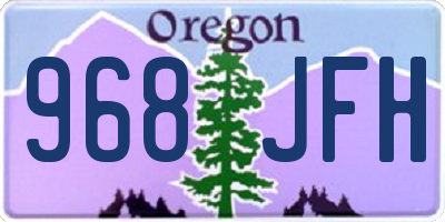 OR license plate 968JFH