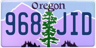 OR license plate 968JID