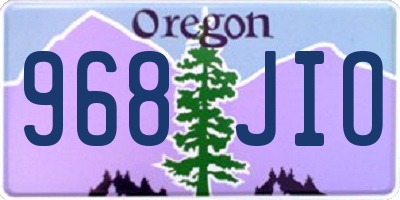 OR license plate 968JIO