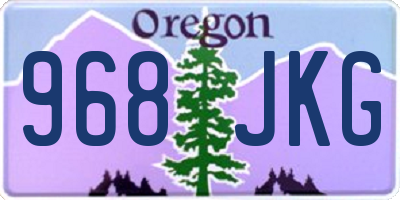 OR license plate 968JKG