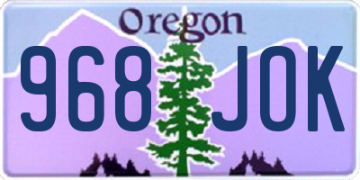 OR license plate 968JOK