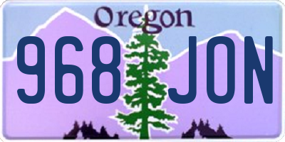 OR license plate 968JON