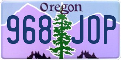 OR license plate 968JOP