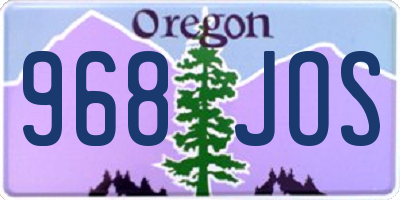 OR license plate 968JOS