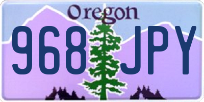 OR license plate 968JPY