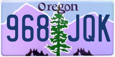 OR license plate 968JQK