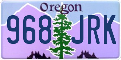 OR license plate 968JRK