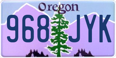 OR license plate 968JYK