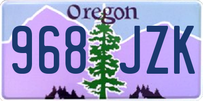 OR license plate 968JZK