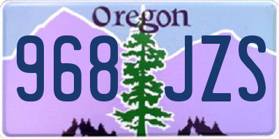 OR license plate 968JZS