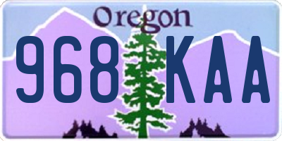 OR license plate 968KAA