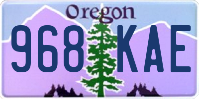 OR license plate 968KAE