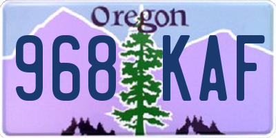 OR license plate 968KAF
