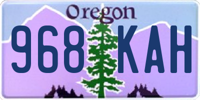 OR license plate 968KAH