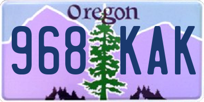 OR license plate 968KAK