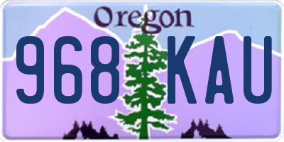 OR license plate 968KAU