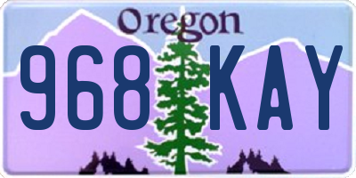 OR license plate 968KAY