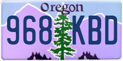 OR license plate 968KBD