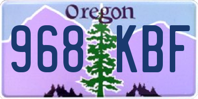 OR license plate 968KBF