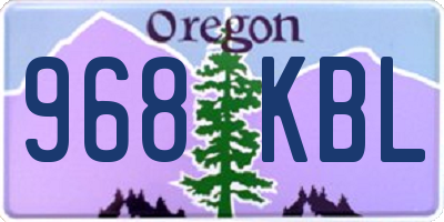 OR license plate 968KBL