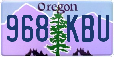 OR license plate 968KBU