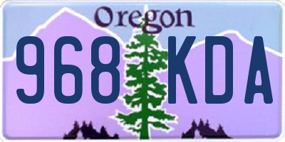 OR license plate 968KDA