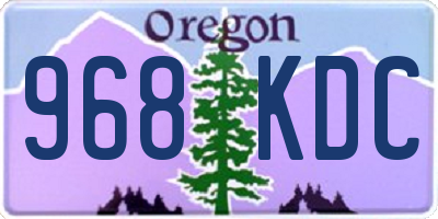 OR license plate 968KDC
