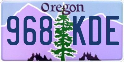 OR license plate 968KDE