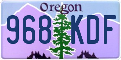 OR license plate 968KDF