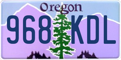 OR license plate 968KDL