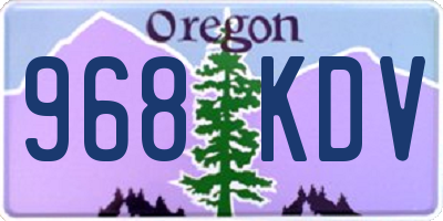 OR license plate 968KDV