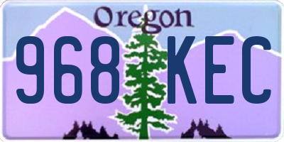 OR license plate 968KEC