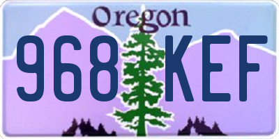 OR license plate 968KEF