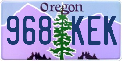 OR license plate 968KEK