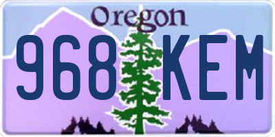 OR license plate 968KEM