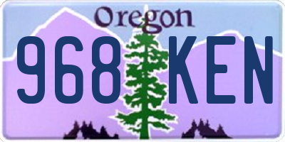 OR license plate 968KEN