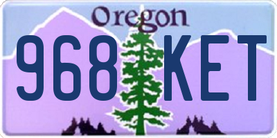 OR license plate 968KET