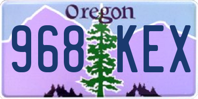 OR license plate 968KEX