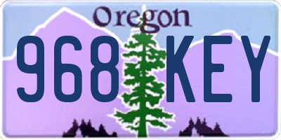 OR license plate 968KEY
