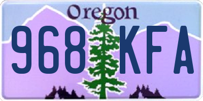 OR license plate 968KFA