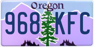 OR license plate 968KFC