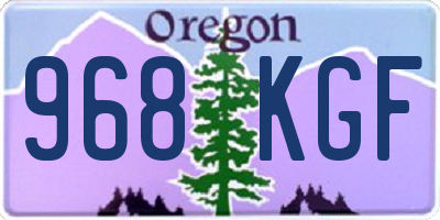 OR license plate 968KGF