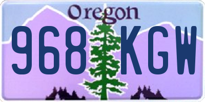 OR license plate 968KGW