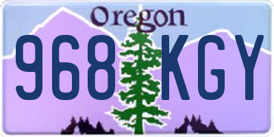 OR license plate 968KGY