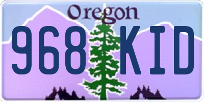 OR license plate 968KID