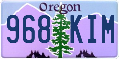 OR license plate 968KIM