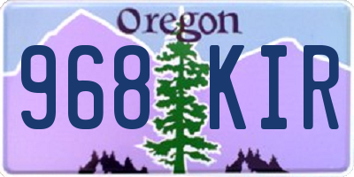 OR license plate 968KIR