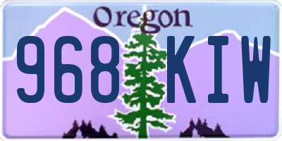 OR license plate 968KIW