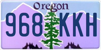 OR license plate 968KKH
