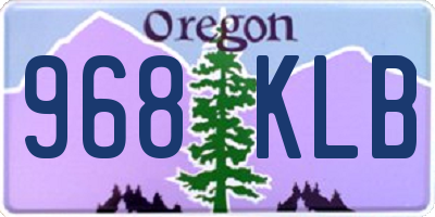 OR license plate 968KLB